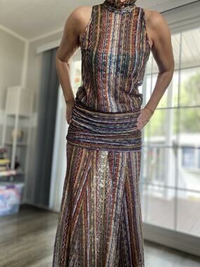 MIXED BY NASRIN evening cocktail dress in a textured pattern BR40 US M Tall